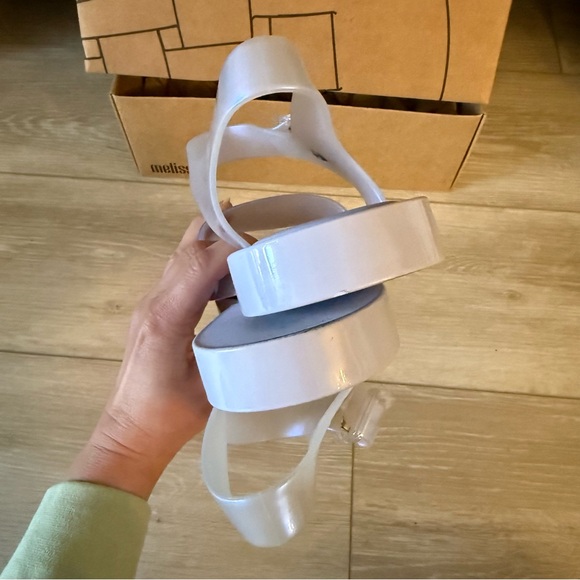 Melissa Sandals lilac pearl blue Purple iridescent shoes strappy y2k sz 7 - Picture 8 of 12